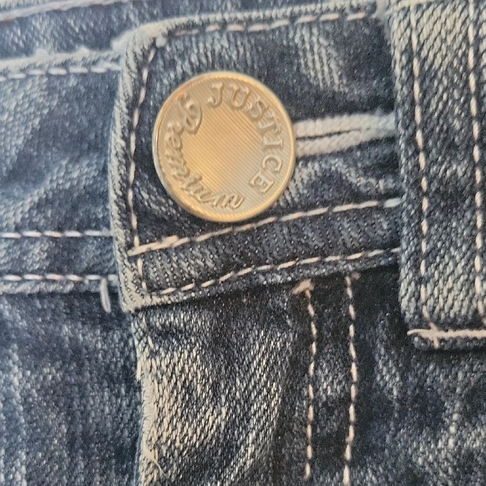 Y2K JUSTICE JEANS SIMPLY LOW‎ DISTRESSED DENIM BLUE JEANS GIRLS SZ 6R